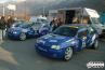 Le Clio di Gianesini e Lauro il giorno delle verifiche dell'11° Trofeo Valtellina 2003