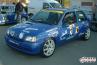 La Clio di Gianesini il giorno delle verifiche dell'11° Trofeo Valtellina 2003