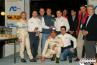 Foto di gruppo con la coppa per la vittoria della Rally Company alla Coppa Valtellina 2003