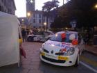 Le vetture esposte in via Piazzi a Sondrio presso il Bar Tourist.